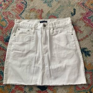Jcrew white denim mini skirt